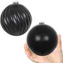 6in Large Christmas Ornaments Shatterproof Christmas Ball Ornaments Giant Hanging Balls MercuryDecorations for Holiday(Black,2pc)