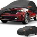 Car Cover Waterproof All Weather Sun Rain Protection Full Exterior Cover for Kia Sorento Black with Left Side Zippers