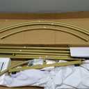 Arch Backdrop Stand and Cover Set 7.2FT/6FT, Gold Wedding Arch Frame with White Arch Cover Stretchy Spandex Wrinkle-Resistant, Wedding Arches for Ceremony Birthday Party Baby Shower