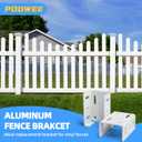 4 Pcs White Aluminum Fence Bracket for Vinyl Fencing - Heavy Duty White Vinyl Fence Bracket Fits 2.75" Rail, Ideal Replacement Parts for Plastic, PVC Holder