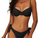 American Trends Bikini Sets for Women High Cut Two Piece Swimsuit 2 Piece Bathing Suits Underwire Swim Suit, Medium