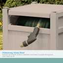 Suncast 100 ft. Hose Hideaway, Garden Hose Reel Box, Light Taupe