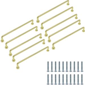 Cabinet Knobs, Vintage Retro Drawer Pulls, Antique Brass Cabinet Bar Pulls, Creative Cabinet Handle with Screws for Dresser Kitchen Gold 10PCS, 192mm/7.56'' Hole Center