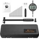 Neoteck Bore Gauge Set Digital Indicator Dial Bore Gauge (2-6"/0.0005") with Self-Centering Dial,Carbide Anvils, Insulated Grips for Deep Engine Cylinder Measurement-Black