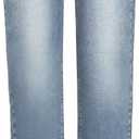 KDF Women's Cropped Straight Leg Jeans - High Waisted Jeans for Women 7/8 Length Denim Pants with Crop Hem, Size 8