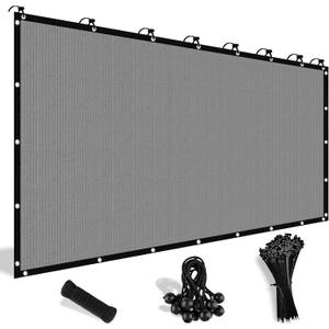 Shade&Beyond Customized Size 90% Sun Shade Cloth with Grommets, 08' X 10' Pergola Shade Cover Canopy, Mesh Tarp Sun Screens for Patio, Outdoor, Garden, Backyard, Light Gray, GN05 (0 8ft X 1 0ft)