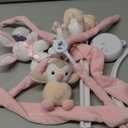 JOLLITO Crib Mobile for Girls, Soft Pink Musical Baby Crib Mobile with 12 Lullabies, Rotating Arm and Detachable Plush Animal Toys, Nursery Decor Baby Mobile for Crib Toys Bassinet