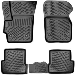 Mazda 3 2010-2013 Custom Fit Floor Mats Rubber 3D Car Mats Laser Measured Floor Liners All Weather Heavy Duty Waterproof Odorless Non-Slip TPE (Front & Rear, Black)