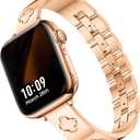 Missair Compatible with Apple Watch Band 38mm 40mm 41mm 42mm 44mm 45mm 46mm 49mm, Four Leaf Lucky Bracelet Women Dressy Stainless Steel Metal Clover Strap for iWatch Series 11 10 9 8 7 6 5 4 SE Ultra