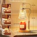 Candle Warmer Lamp, Wax Melt Warmer with 2 Bulbs for Scented Jar Candles, with Timer Dimmer Adjustable Height, Home Decor Gift for Girl Friend Mom Sister Women, No Flame No Smoke Warming Light, Amber