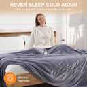 Electric Blanket Twin Size - Purple Heated Blanket 62X84in Double Sided Flannel Sherpa Heating Blanket with 5 Heat Settings & 10 Hours Auto-Off, Machine Washable, Grandma Gifts(Lavender Purple)