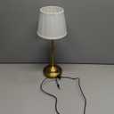 KDG Portables Cordless Table Lamp, Fabric Shade Desk Lamp, 4000mAh Rechargeable Battery Powered Lighting, Dimmable Light for Dining Room, Bedroom, Bedside, Bar, Night Light, Camping, Balcony (Gold)