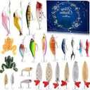 Advent Calendar Fishing Christmas Countdown - 24 Days Fishing Lures Set for Fisher Adult Men Teen Boys - 2025 Fishing Lure Christmas Gifts