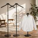 OLV 2 Pack Mannequin Torso, Adjustable Shirt Display Stand 30 to 41 Inches Height, Stable Dress Form Clothing Display Stand for Vendor, Portable Garment Rack for Cap and Gown, Black