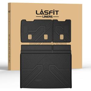 LASFIT Trunk Mat with Backrest Mat 2015-2020 for Chevrolet Chevy Suburban/ GMC Yukon XL(Only Yukon XL, Not Fit Yukon)/ Cadillac Escalade ESV(Only Escalade ESV, Not Fit Escalade), All Weather TPE Mat