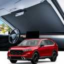 REEVAA 2025 Upgraded Car Windshield Sun Shade [99% Sun Protection for Ultimate Interior Protection] Keep Cool, Foldable Sunshade Car Accessories with Storage Bag for Sedan/Compact SUV | M (64" x 32")