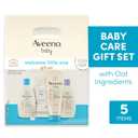 Aveeno Baby Welcome Little One Gift Set, Skincare Set with Nourishing Body Wash & Shampoo, Calming Bath Wash, All Over Wipes, Daily Moisturizing Lotion, & Balm, 5 Items
