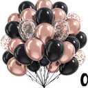 60pcs Rose Gold and Black Balloons 12inch with Rose Gold Confetti Balloons for Wedding Graduation Baby Shower Birthday Party Decoration