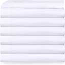 Twin Flat Sheet only Pack of 6 Bulk (66 x 108 Inches) White Polycotton T-200 Percale Weave - Top Bed Sheet for Home Bedding, Hospital, Massage Table Hotel, Easy Care, Soft Feel