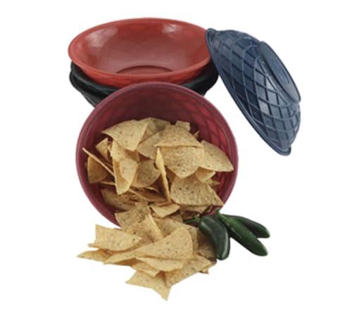 H.S. Inc HS1018-CH Round Weave Serving Basket, 9" Diameter x 2-1/4" Deep, Polyethylene, Charcoal Color, Microwaveable and Dishwasher Safe, Commercial Restaurant Food Holder, Pack of 24