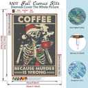 Diamond Painting Kits, Christmas Skull Coffee Diamond Art Kits for Adults Cross Stitch Beginners Full Drill Shiny Diamond Embroidery Pictures Arts Craft for Home Wall Decor Gift (12X16in/30x40cm)