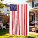 4th of July Decorations-Memorial Day Decor,4x2.3 Ft Rag American Flag Banner Fourth of July Independence Day Decorations USA Flag Bunting Outdoor Patriotic Vintage for Porch Indoor