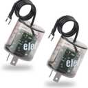 2Pin LED Flasher Relay with Ground Wire,12V Car Flasher Relay for Fixing LED Turn Signals Flickering,Universal LED Blinker Relay Car Accessories for Car,Truck,SUV(2PCS)