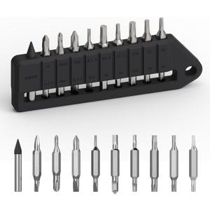 OKNIFE MBS1 4mm Hex Bit Screwdriver Set, 9 PCS Durable S2 Tool Steel Double-Ended Bit Set with Eternal Pencil, Ideal for Opry, D1, U1 Pro Series and Other 4mm Hex Nut Drivers