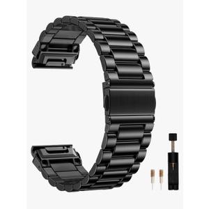 GEAK Quick Fit 22mm Watch Band Compatible with Garmin Fenix 8 47mm / Fenix 6/5 / Fenix 7, Lightweight Metal Wrist Strap with Stainless Steel Buckle for Fenix 6 Pro/7 Pro/5 Plus Watch