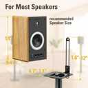Mounting Dream Height Adjustable Speaker Stands for Bookshelf Speakers, 9.4" W x 18" H Speaker 