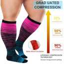 4 Pairs Plus Size Compression Socks for Women and Men 20-30 mmHg, Wide Calf Stockings Best Support for Circulation, Running 4XL