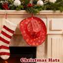 Christmas Cowgirl Santa Hat Glitter Cowboy Hat Party Hat with Star Snowflake for Men and Women for Christmas Party