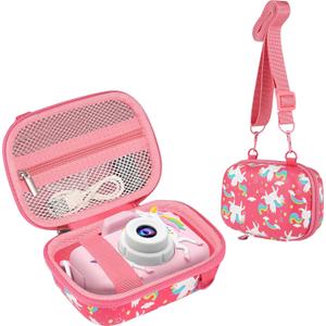 Leayjeen Kids Camera Case Compatible with Goopow/Mgaolo/CIMELR/Seckton/OZMI/Dylanto Kids Camera Toys and Children Digital Video Camera,Best Christmas and Birthday Gifts-Pink Unicorn(Case Only)