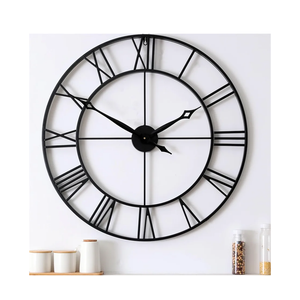 CLXEAST 30 Inch Large Wall Clock Modern, Oversized Roman Numeral Decorative Black Metal Wall Clock for Living Room Decor,House Warming Gifts New Home