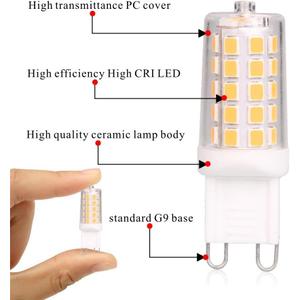 BAOMING G9 LED Bulb Dimmable 4W, 40 Watt T4 G9 Halogen Equivalent, 2700K Soft Warm White, 120V No-Flicker, Chandelier Lighting 450LM (4 Pack)