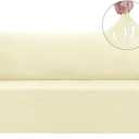 Asnomy Couch Covers for 3 Cushion Couch Stretch Sofa Covers Slipcovers, Pet Protector Furniture Covers for Dogs Cats Spandex Jacquard Fabric Small Checks LargeOff-White