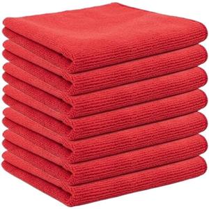 10 PCS Microfiber Cleaning Cloth Multi-Purpose Kitchen Dish Cloth Scouring Pad for Car and Home Multifunctional Cleaning Cloth(Red)