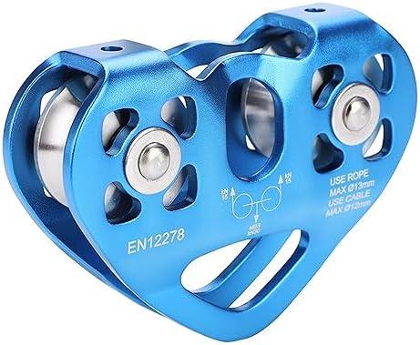 Azarxis 30 kN Zipline Pulley 6700LBS Zip Line Tandem Dual Trolley Kit for Cable & Rope Heavy Duty for Rescue Climbing Hauling Backyard Zipline Mountaineering Rigging
