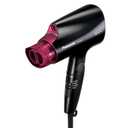 Panasonic nanoe Compact Hair Dryer for Healthy-Looking Hair, 1400W Portable, Folding Handling and QuickDry Nozzle for Fast Drying  EH-NA27-K (Black/Pink)