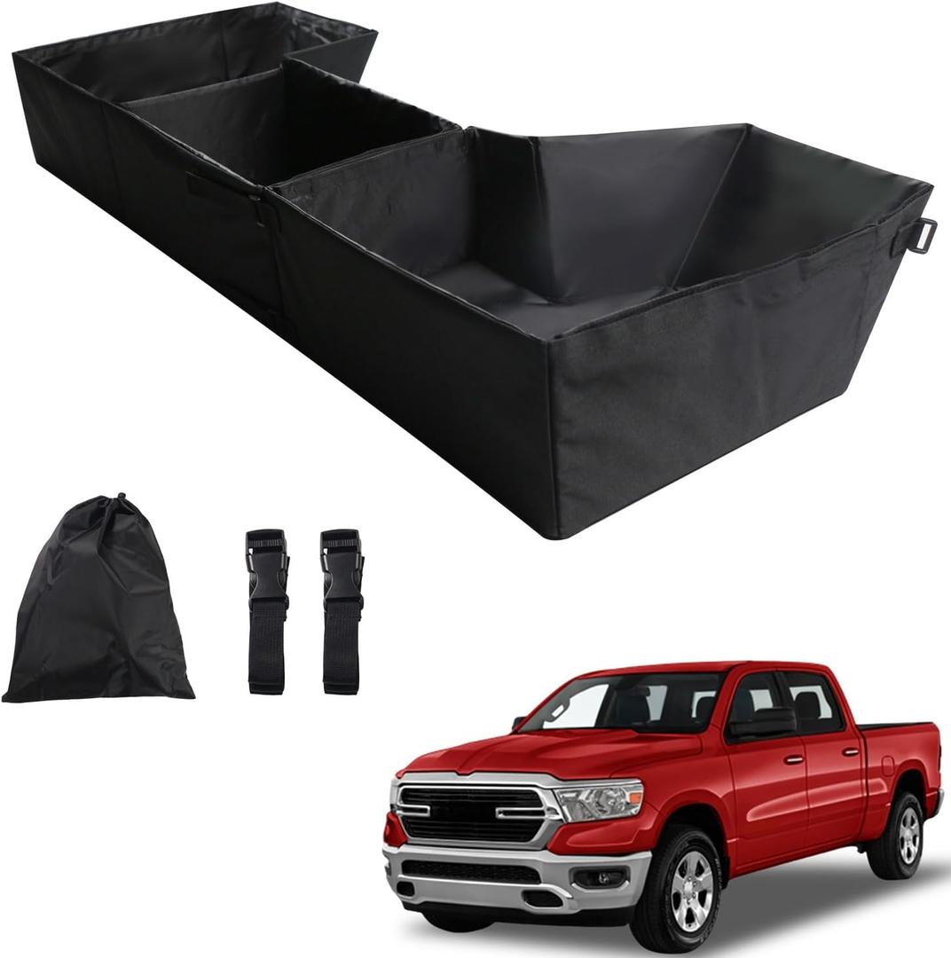 Foldable Truck Under Seat Storage 2019-2025 for Ram 1500 Crew Cab(New Body Style) for Ram 1500 Accessories Truck bed Underseat Storage Organizer Truck Tool Box