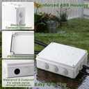 DROK Electrical Junction Box - Reinforced ABS Small Plastic Shockproof IP65 Waterproof Storage Box with 2 M36 Cable Glands, 10.04x7.87x4.72 inch/255x200x120mm
