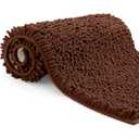 2'x3' Chenille Bath Mat – Non-Slip with Backing Bath Rug Ultra-Absorbent and Machine Washable Bathroom Mat Quick-Dry Design. Ideal for Bathroom and Tub Areas