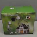 Solar Bird Feeders House for Outside Hanging, Metal Wild Bird Feeder for Outdoors, Large Cardinal Bird Feeder Birdhouses Green