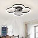 Ceiling Fans with Lights and Remote, Flush Mount Ceiling Fan with Light, 3000-6500K Dimmable Modern LED Ceiling Fans, 6 Wind Speeds, Low Profile Small Ceiling Fan for Bedroom, Kitchen, Office, 18 inch