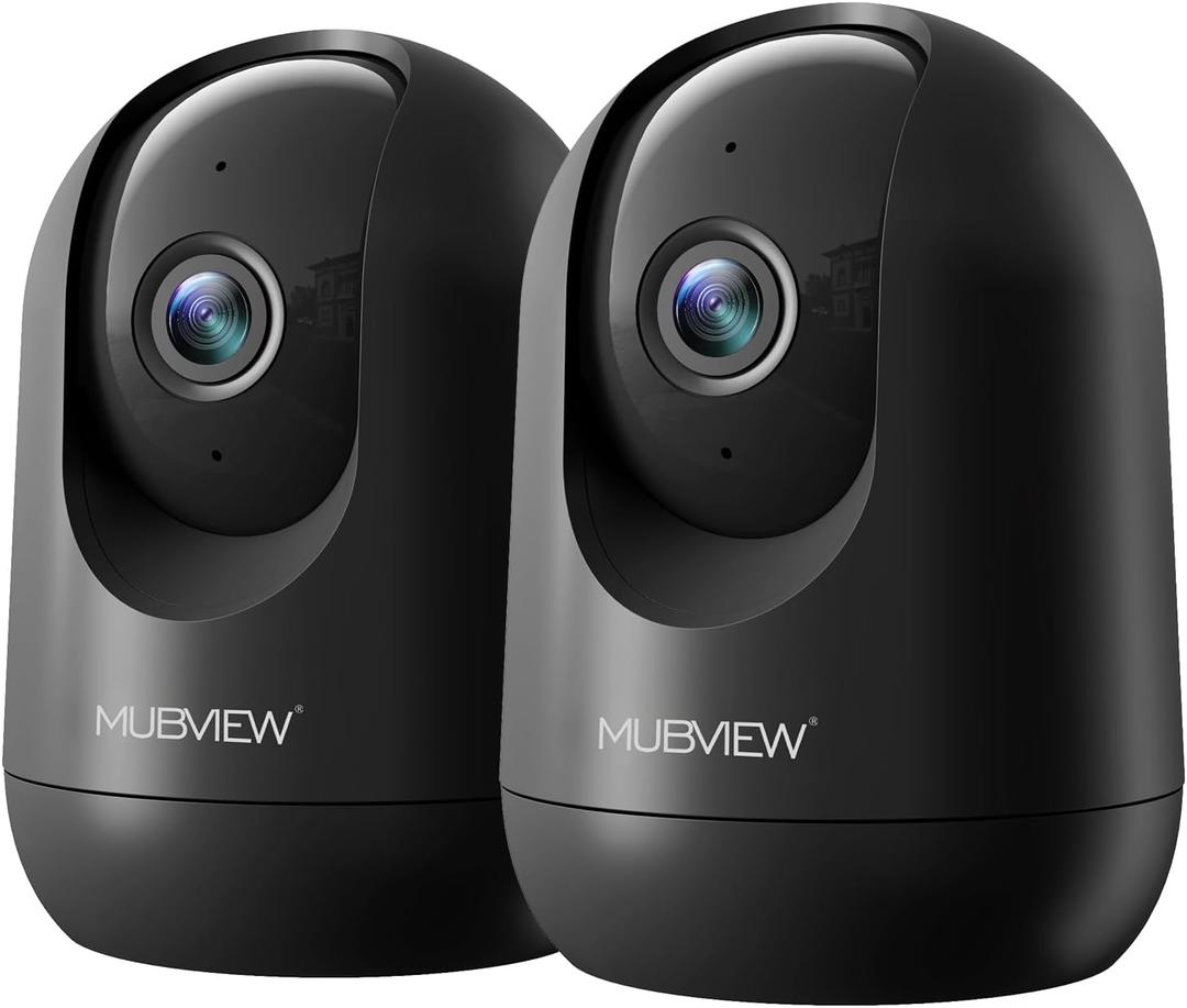 MUBVIEW Cameras for Home Security, Indoor Security Camera, 2.4/5GHz WiFi Wired Camera Ideal for Dog/Elder/Baby, Motion Tracking, Two-Way Audio, Pan Tilt, 7X24, 2K Night Vision PK320B-D