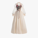 LTAKK Renaissance Dress Women Victorian Costume Ren Fair Medieval Dresses with Floral Corset, Size S
