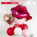 139PCS Valentine's Day Balloon Arch Garland Kit - Red Pink White Balloons with Heart-shaped and Red Lip Balloons for Galentine Decorations, Bachelorette & Bridal Shower, Anniversary Decor