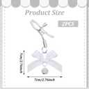 2Pcs Body Jewelry Non Piercing, Adjustable Nipple Clamps for Adult, Stainless Steel Bow Nipple Clips with Bell, Pressure Nipples Clamps with Chain, White Nipples Jewelry for Adults