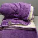 3-Layer Luxury Flannel Fleece Thick Bed Blanket Full Queen Size, Soft Plush Velvet Sherpa Blanket, Breathable n Washable, Purple (Queen 86"x86")