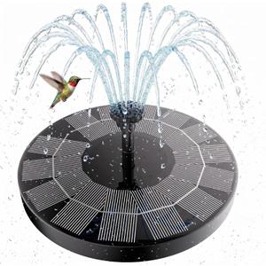AISITIN 2.5W Solar Bird Bath Fountain Pump, Solar Fountain Pump for Bird Bath with 6 Nozzles, 6.7" Solar Powered Water Fountain Pump for Garden, Ponds, Pool, Fish Tank, Aquarium and Outdoor